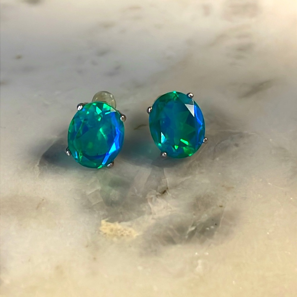 Green/Blue Flash Earrings